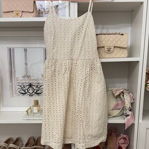 LOFT Cream Eyelet Dress